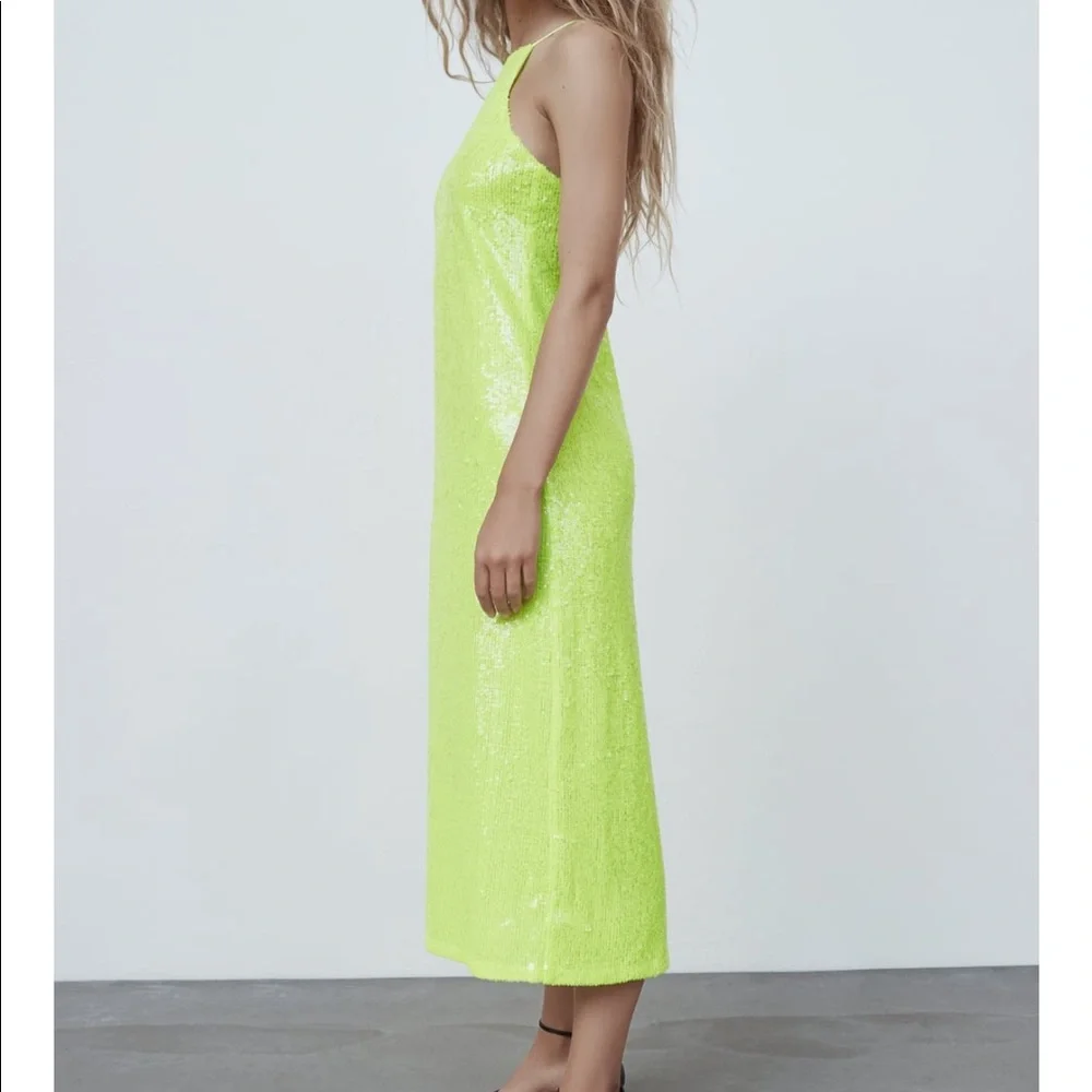 Zara sequin yellow dress - Picture 6 of 8